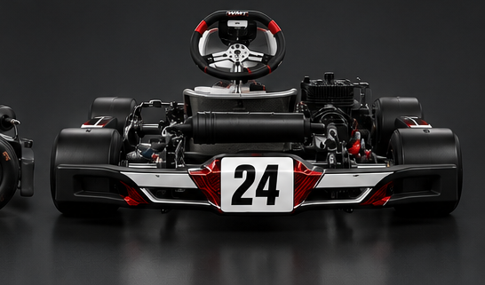 Rear view of WMT Racing kart